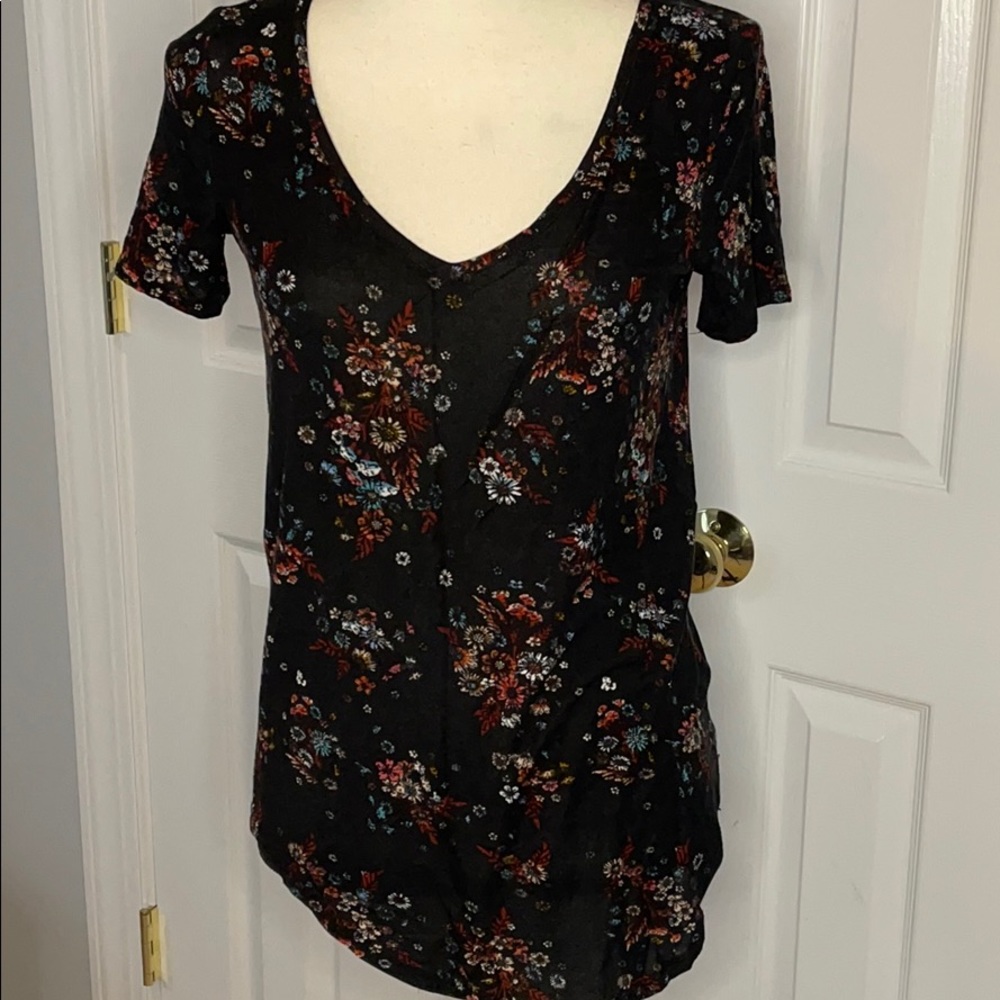 Mudd Black Floral Shirt